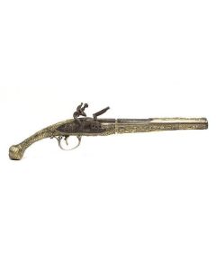 Balkan 20 Bore Flintlock Pistol With Nielloed Silver Guild Stock