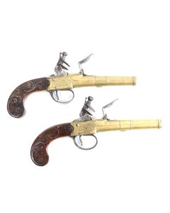 Pair of Flintlock Boxlock Pistols by T. Archer of London