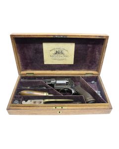 Cased 54 Bore Adams Model 1851 Percussion Self Cocking Revolver