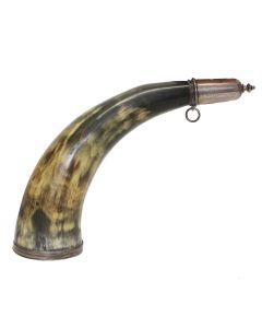 Scottish Silver Mounted Cowhorn Flask