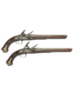 Pair of Very Interesting 16 Bore Flintlock Pistols