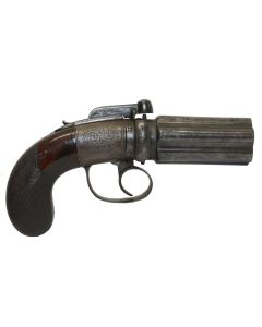 Irish 60 Bore Six Shot Percussion Pepperbox Revolver by Wm. & Jn. Rigby, Dublin, Circa 1844. 